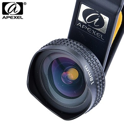 Apexel-lente gran angular HD de 18MM para teléfono móvil, lente de cámara, Kit de 0.6X para Samsung galaxy s8 plus S7 S6 y teléfono de 18MM: Aclip for most phone