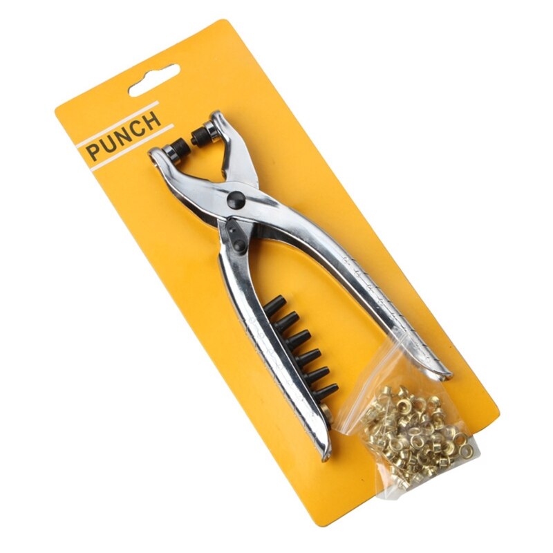 Practical Metal Rivets Eyelet Hole Punch Pliers Tool with Eyelets Grommets Riveting Punching Gadget for Shoes Bags Belt