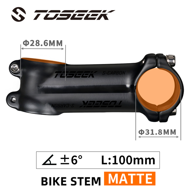 TOSEEK Ultralight Aluminum Bike Handlebar Stem 6° 7° 17° 25° Degree Mtb Stem 35mm-120mm Power Mtb 31.8mm Mountain Bicycle Stem: Burgundy