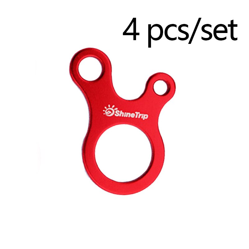 ShineTrip 4 pièces Camping tente cordon corde attache Guy ligne coureur ajusteur mousqueton crochet cintre tendeur vent corde bouchon: 4PCS Red