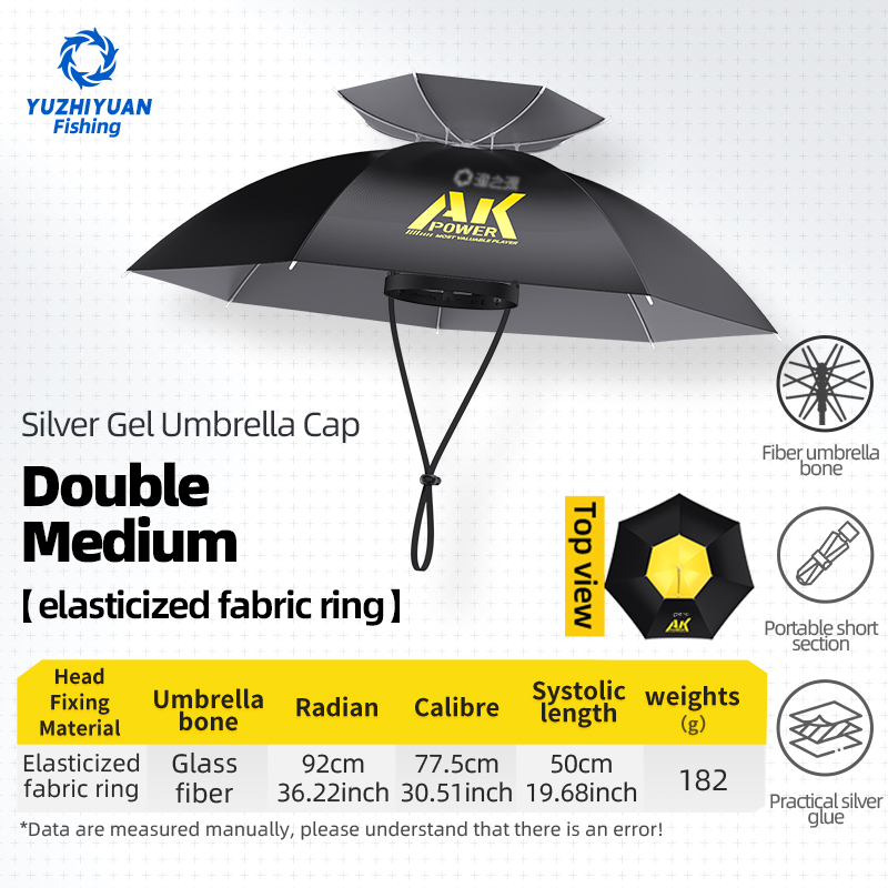 Paraguas plegable portátil, sombrero UPF 50+, protección UV, paraguas manos libres, 7 costillas, impermeable, para pesca y jardinería: Azul cielo