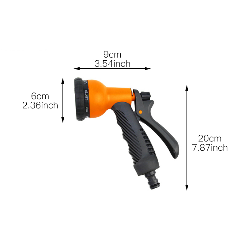 Spray Lawn High Pressure Water Gun For Garden Washing Car Durable Hand-held Tools Watering Multi-function For 8 Spray Modes: 4