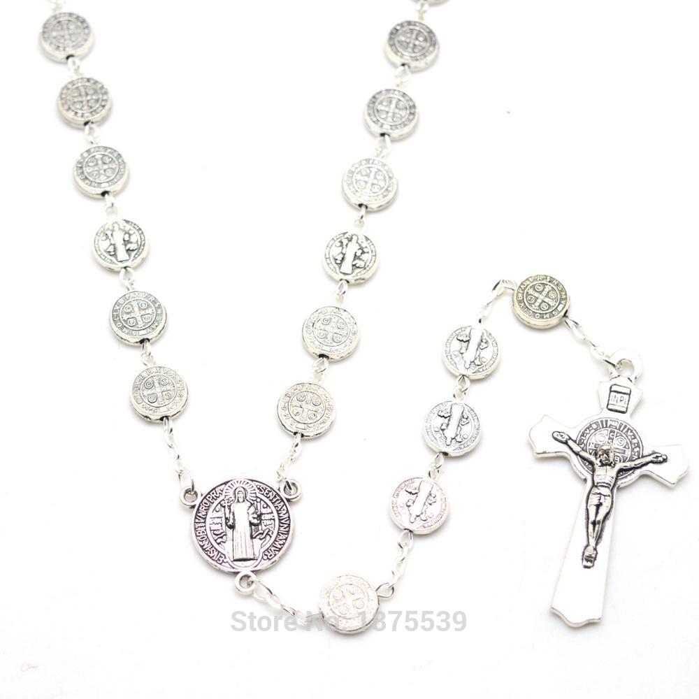 Best Selling St Benedict Bead Rosary Zinc Alloy Bead Centerpiece Crucifix