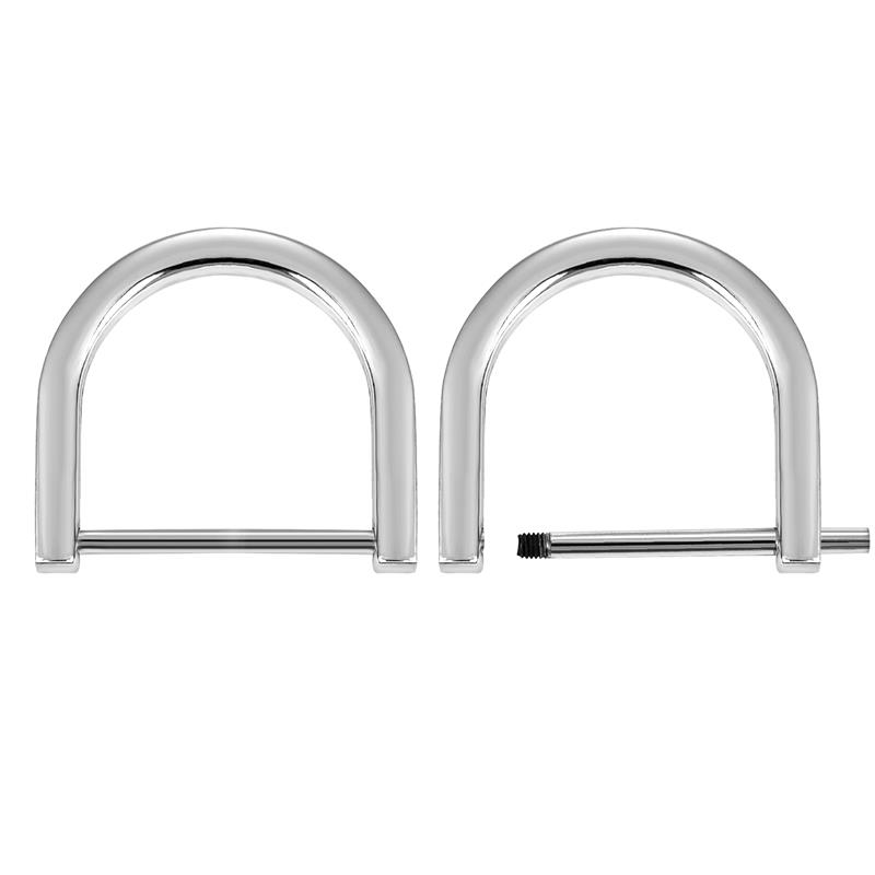 2Pcs Stainless Steel D-Ringshackle Clasp Buckle Keychain Ring Hook Screw Pin Joint Connecter Bag Strap Leathercraft Parts: 3# / antique silver