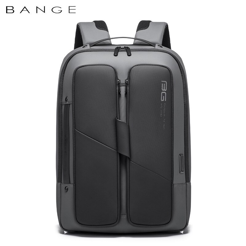 BANGE Men Anti Theft Waterproof Laptop Backpack 15.6 Inch Daily Work Business Backpack School back pack mochila for Men: Grey