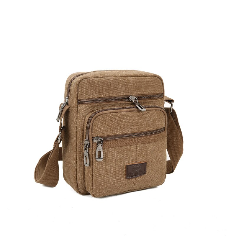 Hommes sacs de messager sac à bandoulière hommes sac de voyage toile sac à main pour homme coréen tendance Simple Pack: Marron