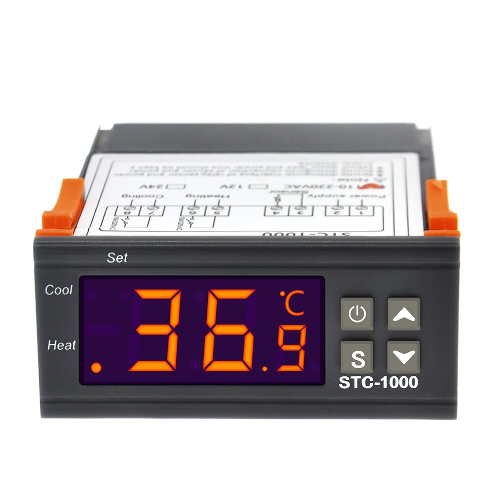 Controlador de temperatura Digital STC1000 STC-1000, 12V, 24V, 220V, termostato, termorregulador, incubadora, relé de calefacción, Cooling10A40 % de descuento: 24V
