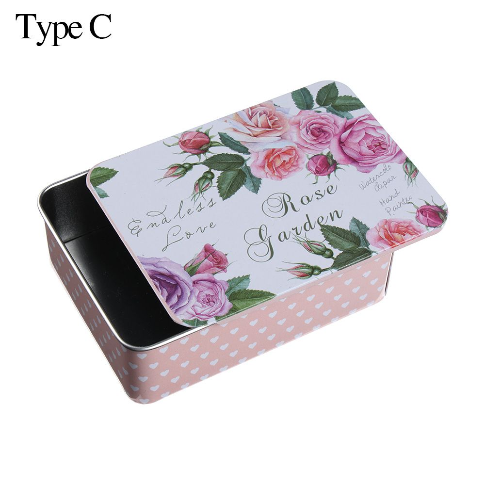 Metal Rectangular Empty Mini Iron Box Portable Containers Small Storage Push-Pull Organizer Candy Pill Cases Cosmetic Tin Boxes: type C