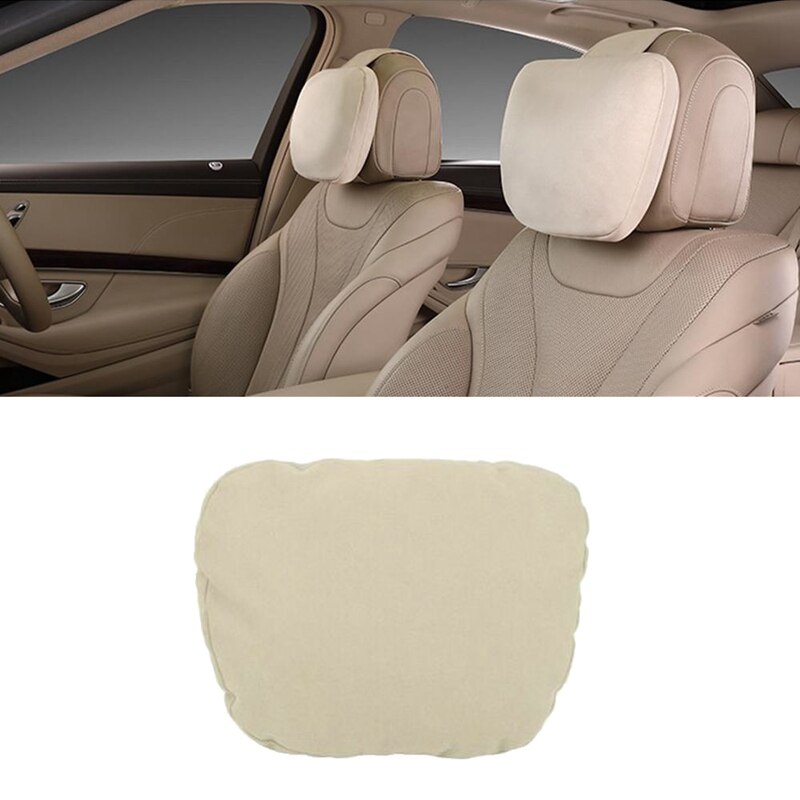 Auto Universele Ultra Zachte Hoofdsteun Hals Zitkussen Hoofdsteun Cover Voor Mercedes-Benz: Beige