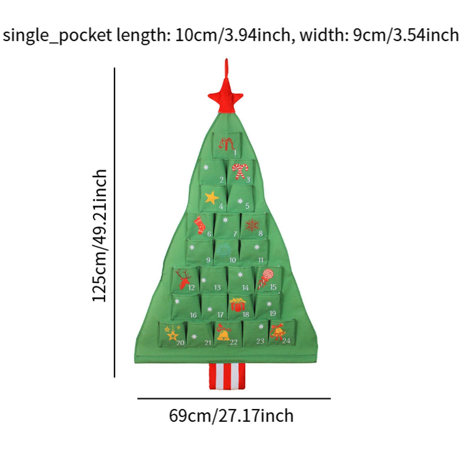 Calendario de Adviento de Navidad, 24 días, calendario colgante, decorativo para pared