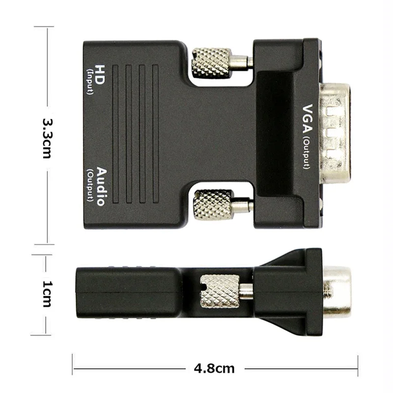Originele 3.5mm Audio Kabel Adapter HDMI Female naar VGA Male Converter 1080P FHD Video-uitgang voor PC Laptop TV monitor Projector