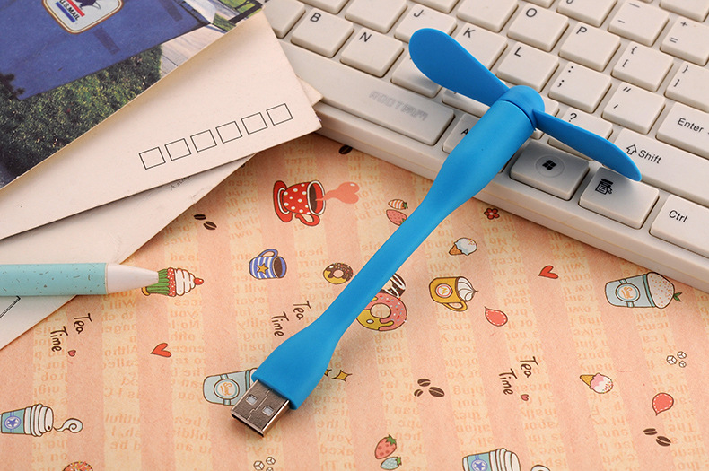 ! Mini ventilador USB Flexible portátil, ventilador de refrigeración desmontable para PC, Banco de energía, dispositivos USB,: Azul