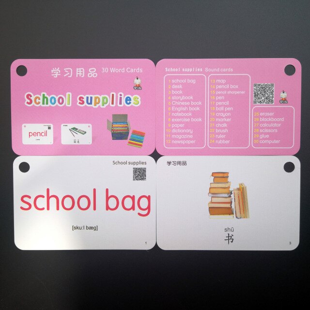 32 Stks/set Fruit Groenten Chinese & Engels Flash Kaarten Pocket Kaart Baby Chlidren Educatief Speelgoed: O