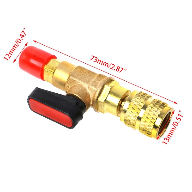 1pc R410A Refrigerant Valve AC Charging Hoses Brass Straight Ball Valves for Refrigeration Manifold Gauges
