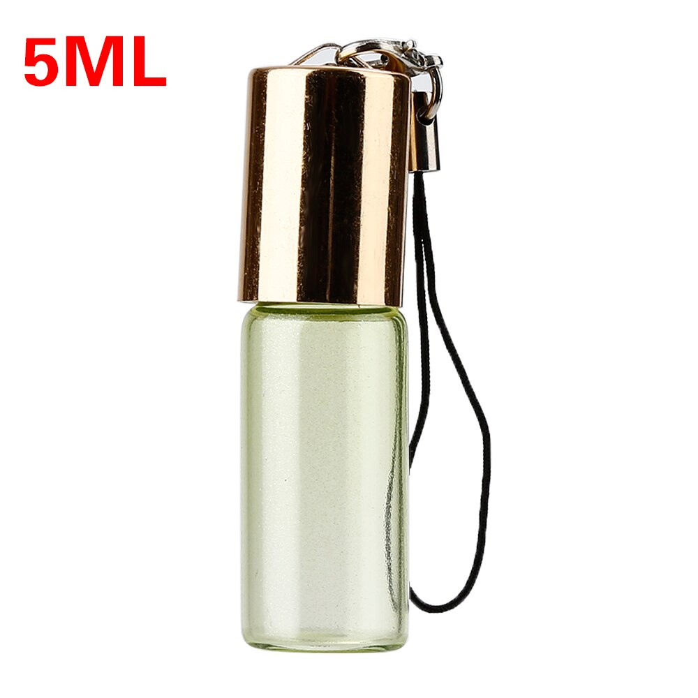 Mini bote de viaje portátil de 5ml botella de muestra de vidrio rellenable vacío enrollable con colgante para Perfume líquido de aceite esencial