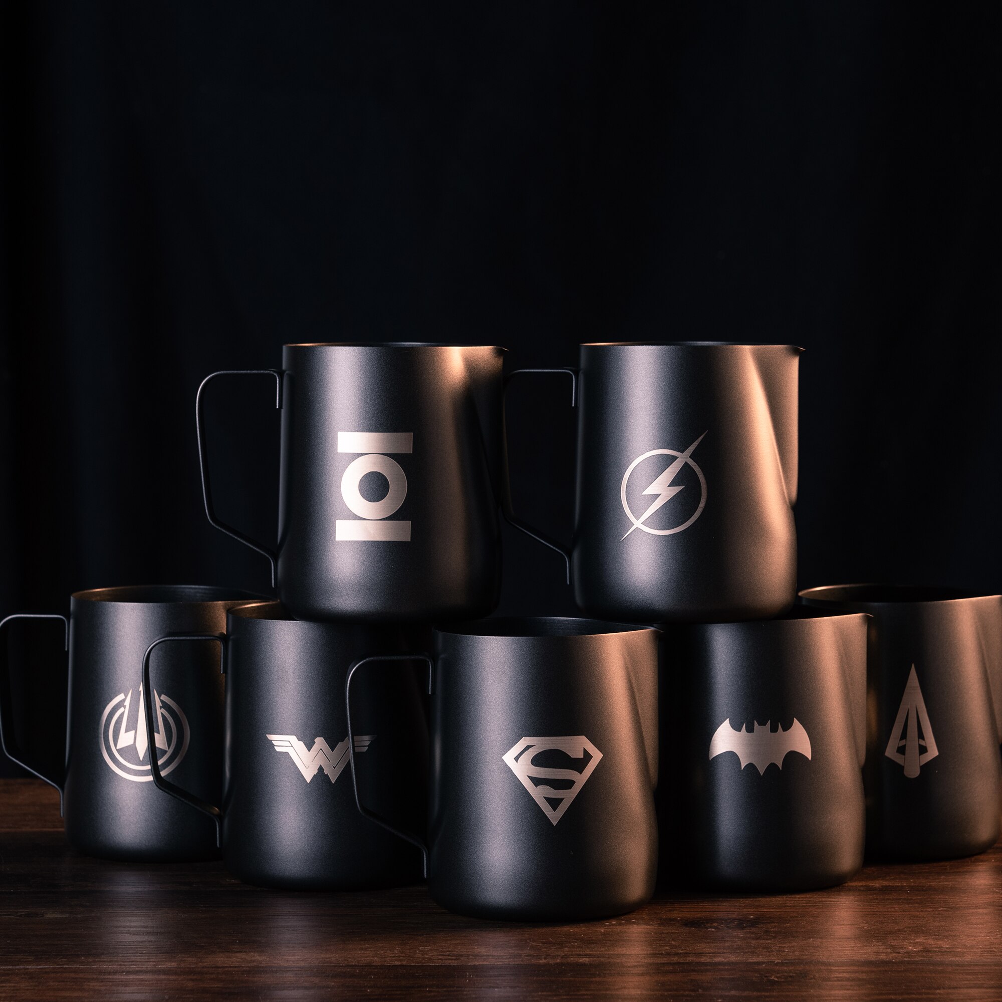 Milk Frothing Pitcher Milk Frothing Jug Stainless Steel Coffee Creamer Non-stick Coating Frothing Black Jug Espresso Machine