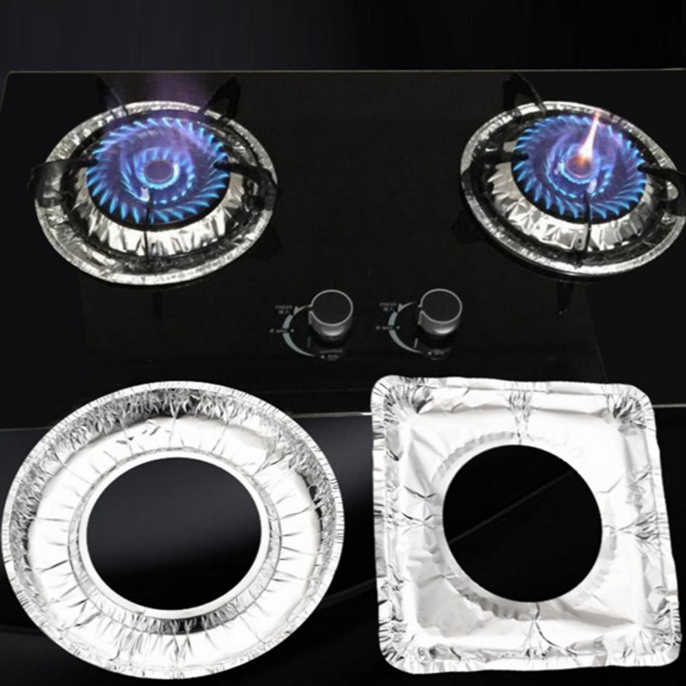 10Pcs Stove Pad Waterproof Removable Gas Stove Protector Round/Square Shape Stovetop Protector for Home Gas Stove Cover