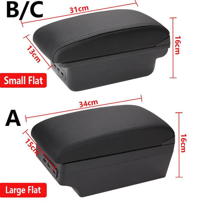 For Hyundai I20 Armrest Interior Parts special Retrofit parts Car Armrest Center Storage box with USB LED light