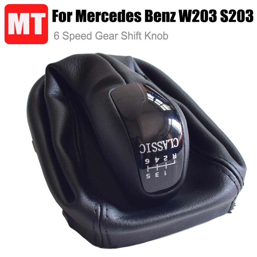 Cobertura de couro para carros mercedes benz, alavanca de mudança de marchas, para os modelos c class w203, s203, 5, 6 velocidades
