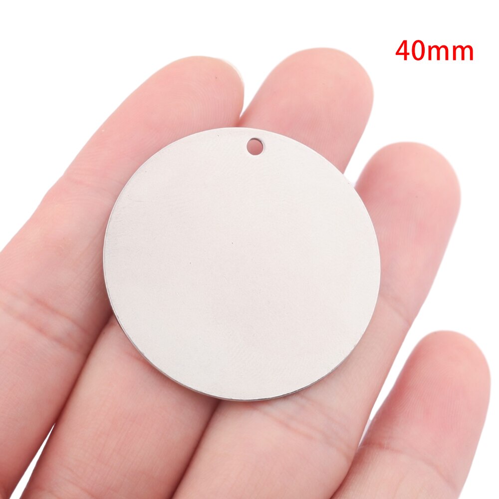 Pendentifs en acier inoxydable en métal rond estampage disque blanc breloques chien étiquettes résultats de bijoux pour pendentif collier faisant des accessoires: 40mm 3pcs