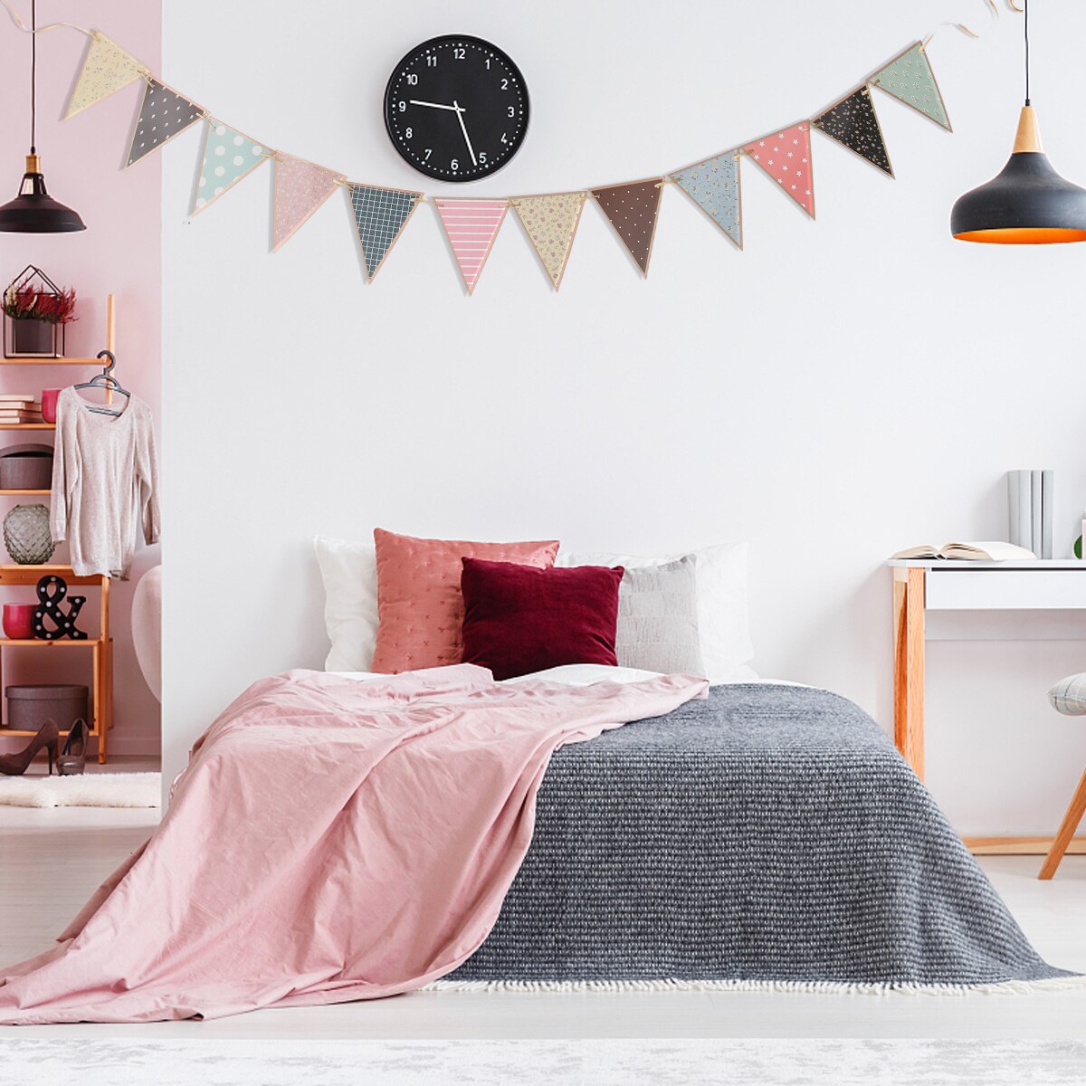 Banderín colgante decorativo, banderín con de escena de , 1 unidad