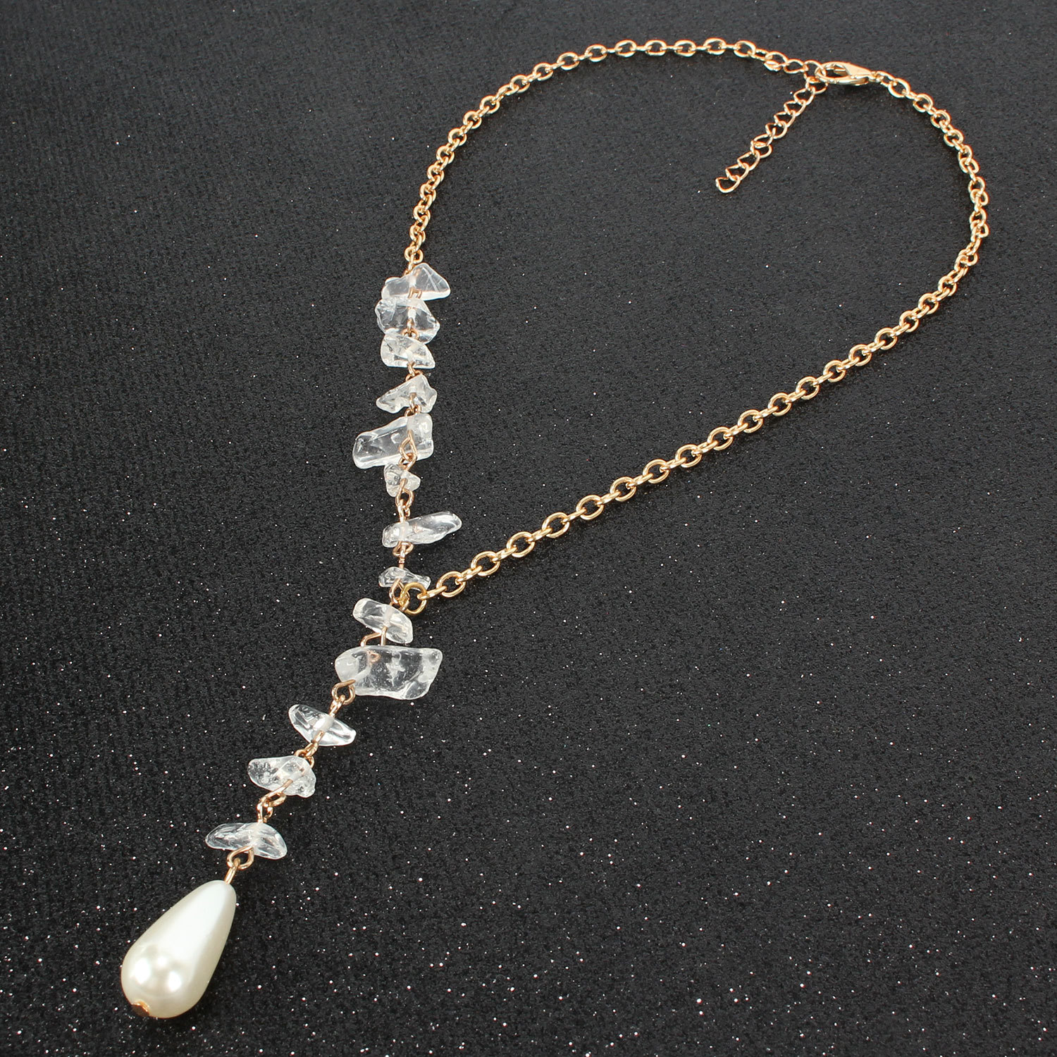 Classic versatile jewelry single layer gravel woman versatile pearl Water Pendant Necklace woman