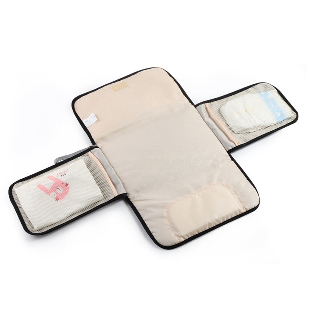 1Pc Baby Luier Mat Opvouwbare Luiers Aankleedkussen Draagbare Waterdichte Luier Verandering Mat Opbergtas (Grijs)