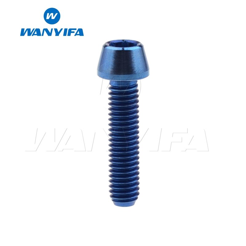 Wanyifa Titanium Ti Bolt Screw Conical Tapered Head Bolt for Bicycle Headset M6 x 20 25 30 35mm: M6x20mm Blue
