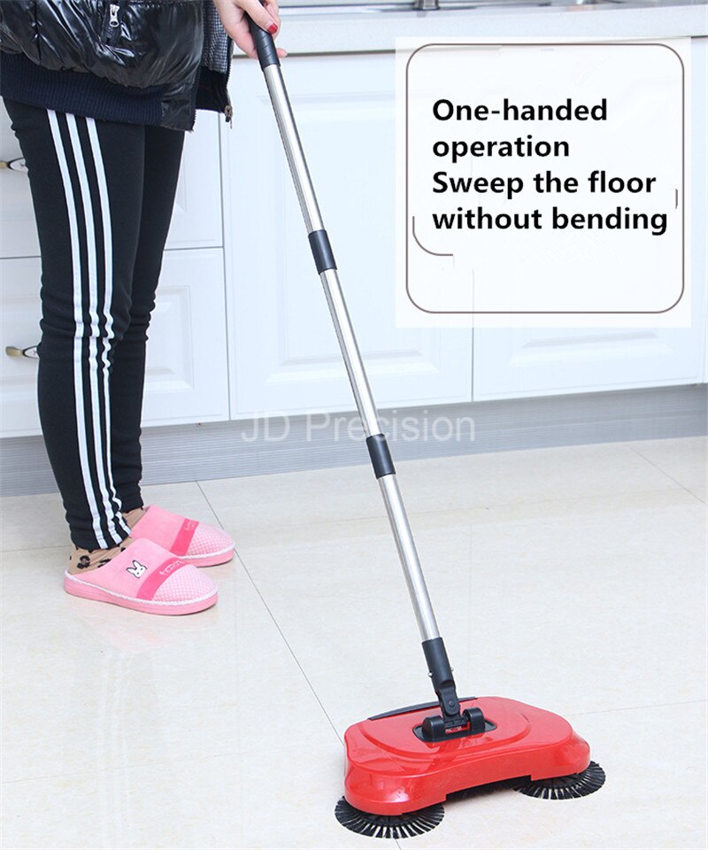 Household Sweeper Machine Cleaning Tools Magic Broom Stainless Steel Hand Push Dustpan Handle Household Cleaning Accessories