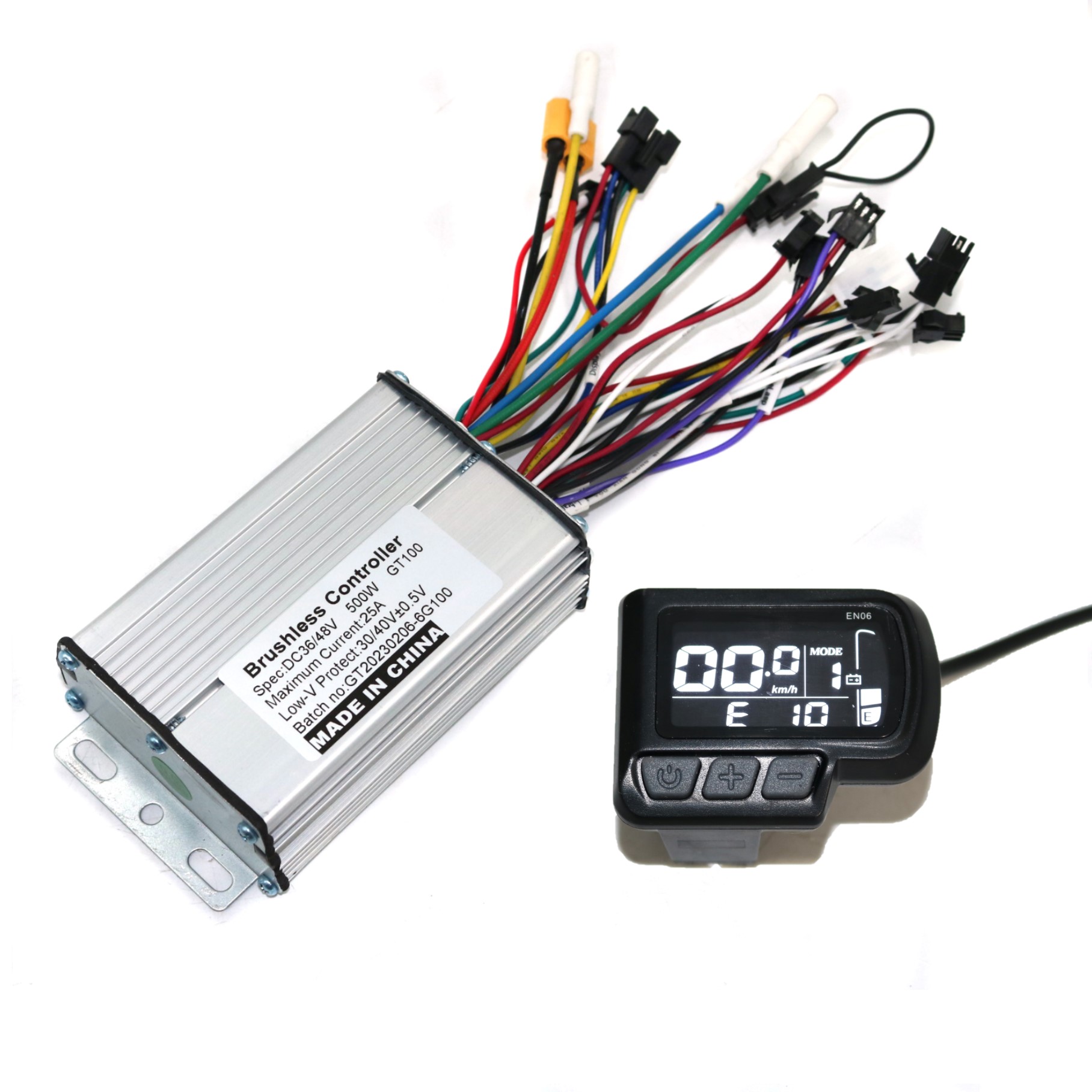 GREENTIME 36V/48V/52V/60V 500W BLDC Electric scooter controller E-bike brushless speed driver and EN06 LCD Display one set: Dark Khaki