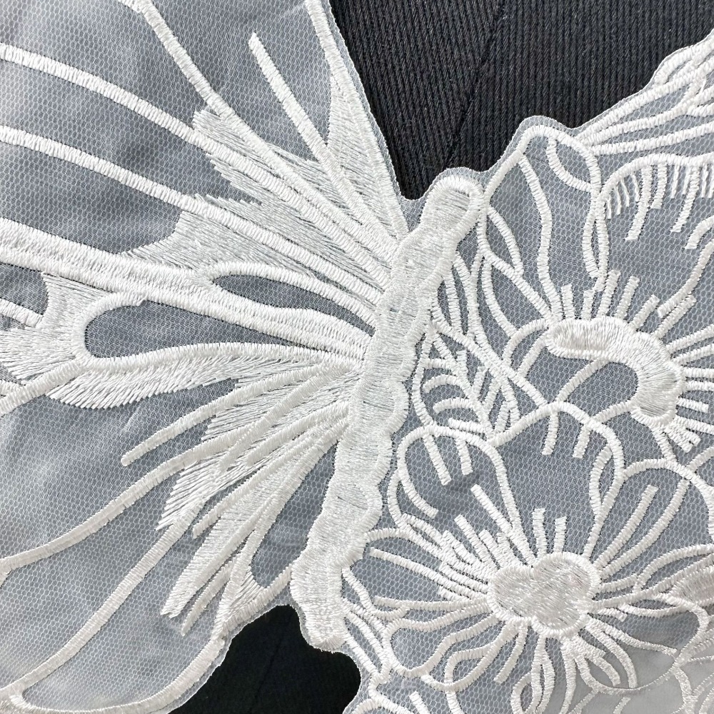 Large Butterfly Embroidery Appliques For Clothes Patches Lace Fabric Accessories For Wedding Dress Bridesmaid DIY Decor