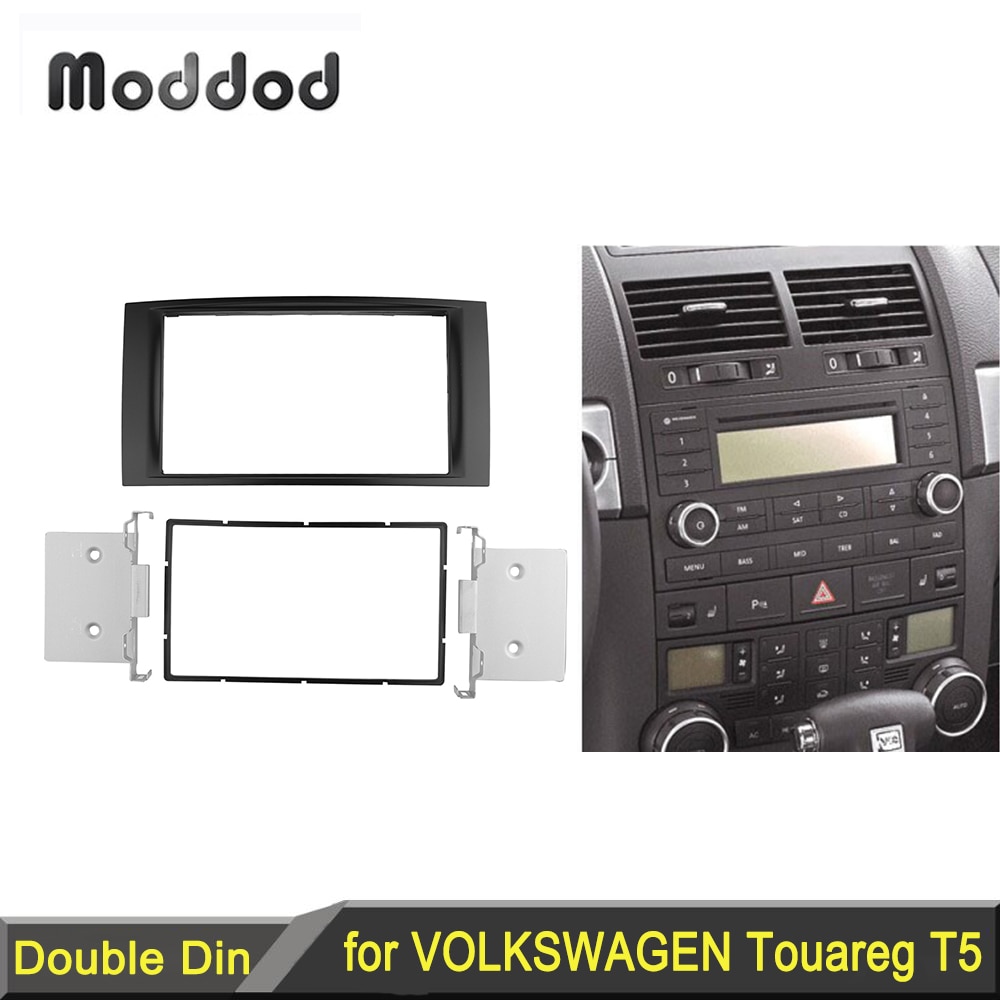 2 Din Radio Fascia für Volkswagen Touareg T5 Multivan Transporter DVD Stereo-Panel Dash Mount Installieren Trim Kit Refit Rahmen