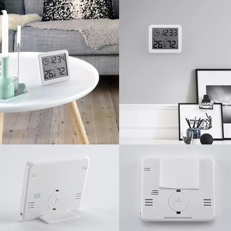 Ultra-Dunne Digitale Temperatuur Vochtigheid Tafel Klok Automatische Monitoring Groot Lcd-scherm Multifunctionele Elektronische Bureauklok
