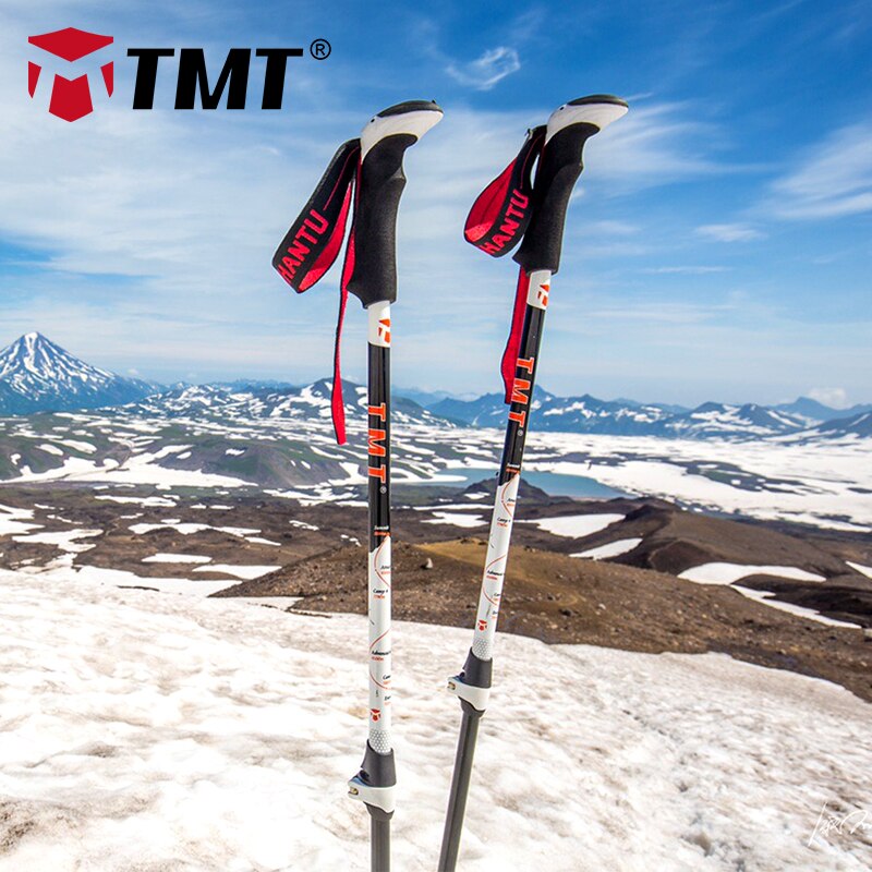 TMT Trekking Pole Mount Everest Hiking Walking Stick Strong Lightweight Aluminum Sticks Adjust Flip-Lock Portable Cane Holder