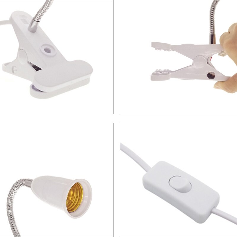 E27 LED Clip-on Desk Light Work Table Lamp Holder Flexible Neck Led Table light plant grow lights with US/EU Plug