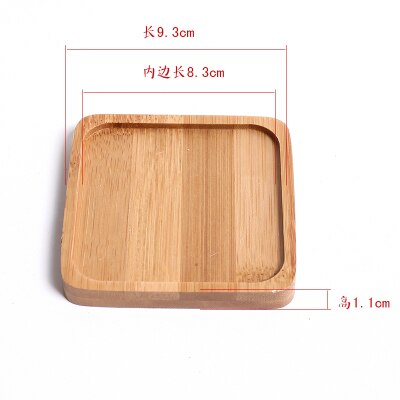 Red pottery flowerpot tray red clay tray pot holder pot base water tray round tray: Square bamboo middle