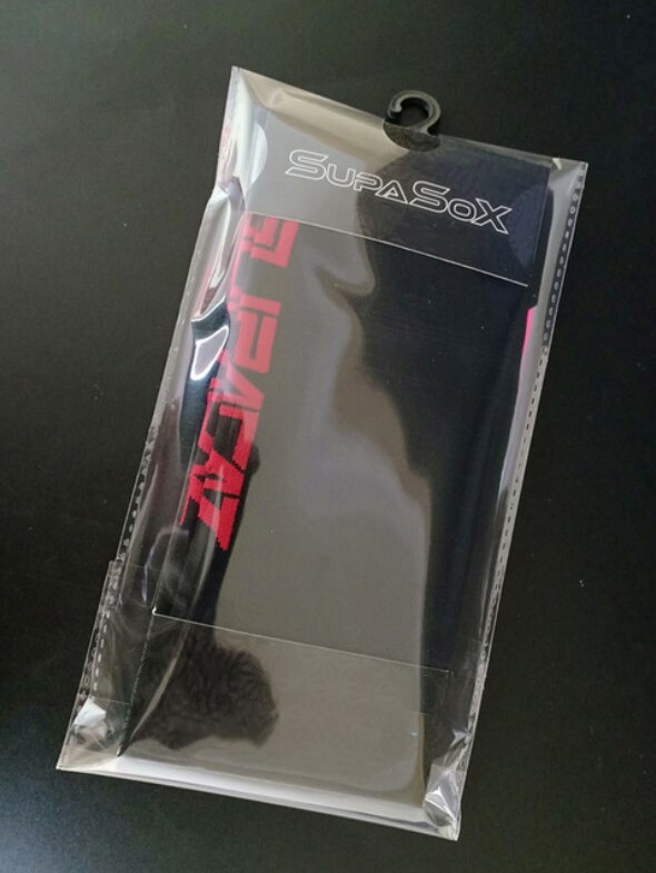 Calcetines Supacaz supasox ciclismo al aire libre Calcetines deporte ciclismo correr por montaña camping baloncesto calcetines para hombres y mujeres: black red logo