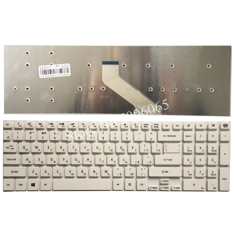 Teclado ruso para ordenador portátil Packard bell easynote p5ws5 p7ys5 P7YS0 P5WS0 Q5WS1 VG70 TSX66HR TSX62HR RU,: Blanco