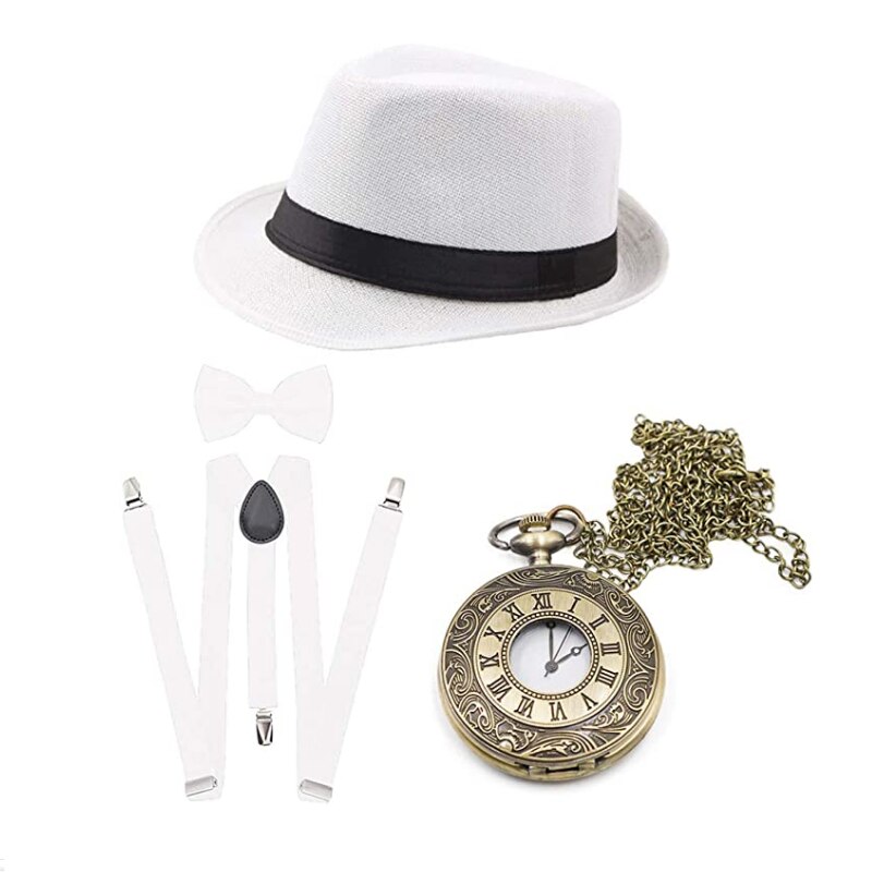 The 1920s vintage Great Gatsby party retro set and newspaper boy retro set: white 1