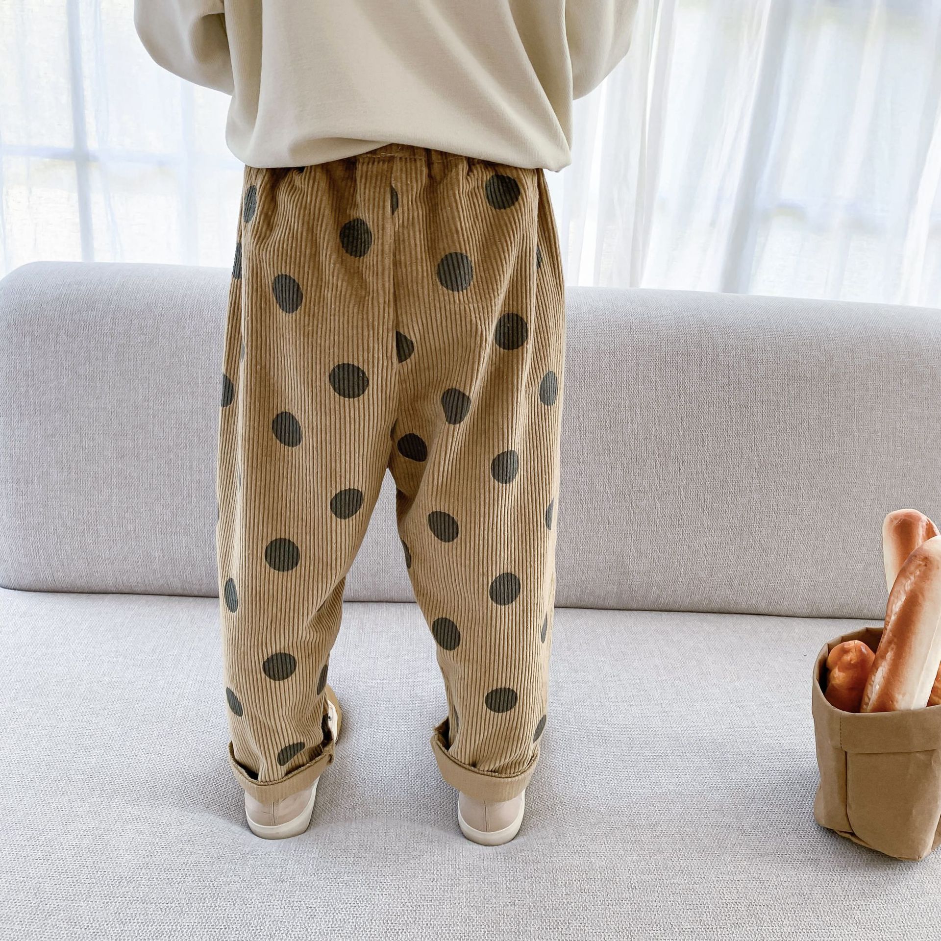 garçons filles velours côtelé pantalons décontractés enfants enfants dot 3 couleurs pantalon 1-6Y