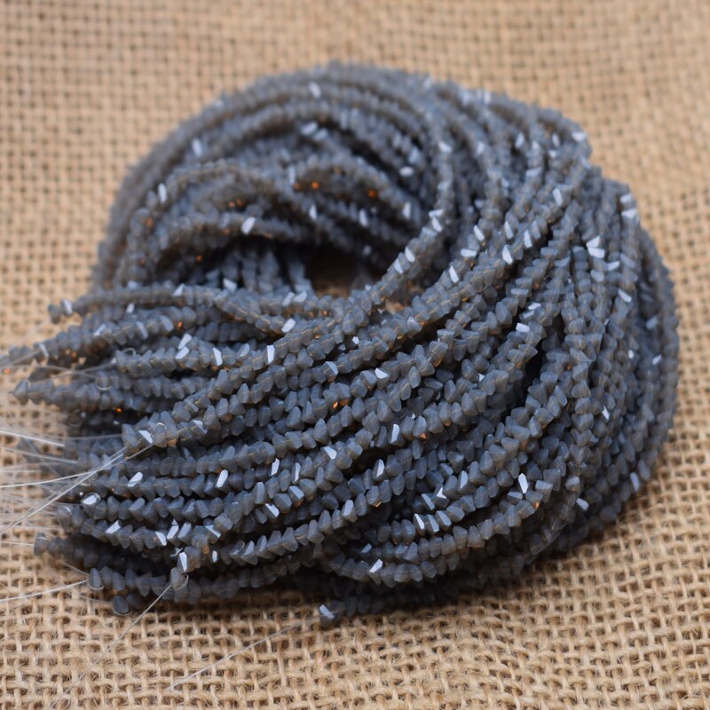 Solid 26 color 2mm 130pcs Triangle Crystal Glass Beads Seed Czech Beads For Jewelry Making DIY Needlework Earring Necklace: Dark Grey