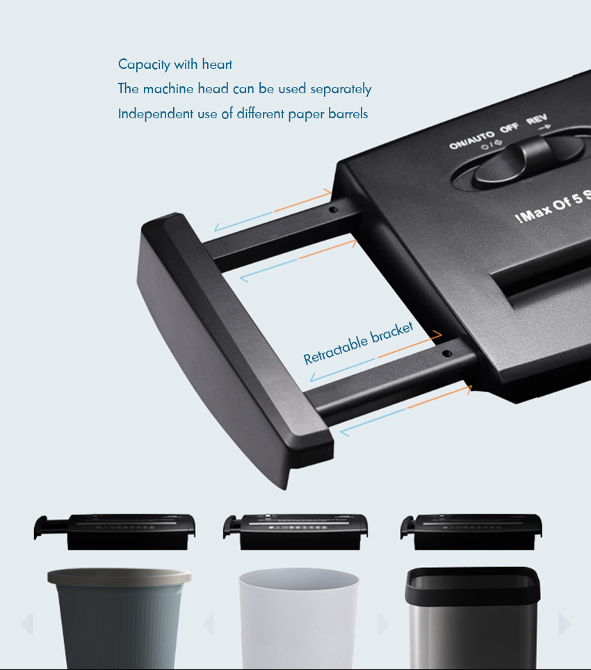 5-Sheet Strip-Cut Paper, Desktop Electric Paper Shredder with 10L Wastebasket Home Office Shredder, Overheating Protection