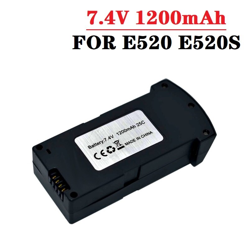 Cargador de batería LiPo 3 en 1, 7,4 V, 1200 MAH, 25C, para E520, E520S, JD-22S, recambios de cuadrirrotor RC, 1200 mAh, 7,4 V: Blanco