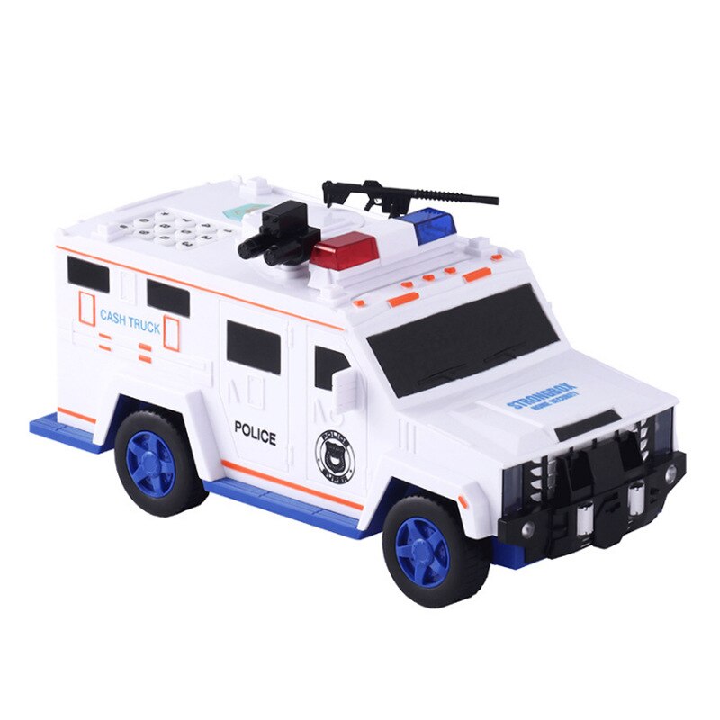 Besparing Spaarpot Smart Muziek Wachtwoord Bankbiljet Politie Auto Ambulance Coin Bank Figuur Toy Xmas Voor Kids Kinderen Baby: 01