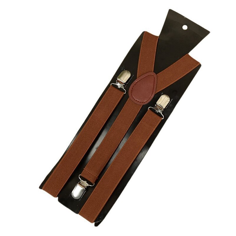 ASDS-2 szt. dla obu płci spinacz na podwiązka elastyczny w kształcie litery Y powrót formalne regulowane szelki, brązowy i kawa