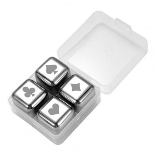 Ice Cubes Anti-defamation Reusable Stainless Steel Quick Cooling Whiskey Chilling Stones for Bar Metal Quick-frozen Ice Cubes: 2