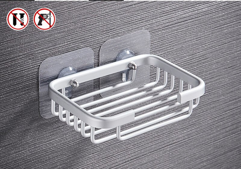 1 Pcs Boor Gratis Zeepbakje Houder Wall Mounted Storage Rack Holder Hollow Type Zeep Spons Zeepbakje Badkamer Accessoires: Matte