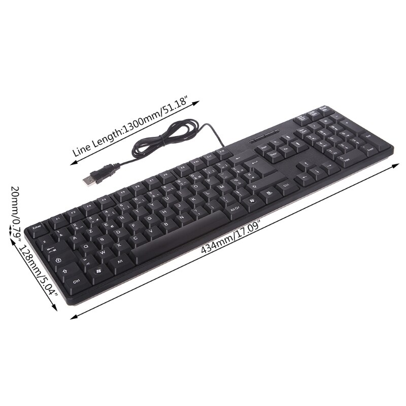French/ English Silent Keyboard Waterproof Office Keyboard for Windows Computer