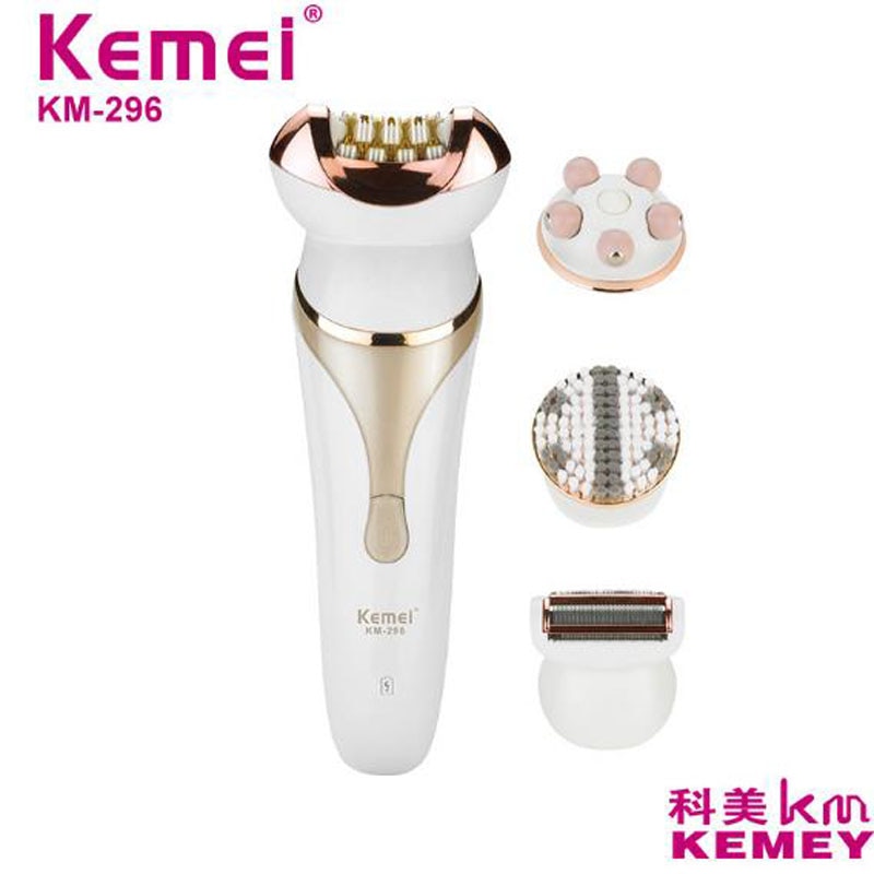 Kemei – appareil électrique pour épilation KM-296, rasoir multifonctionnel pour femmes, brosse de nettoyage du visage