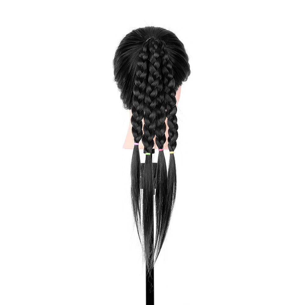 24" Mannequin Head Hairdressing Training Head Hair Styling Practice Dummy Head Hair Braiding High Temperature Fiber Head Model